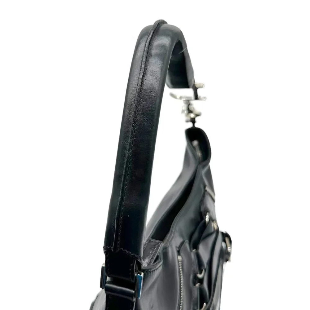 Christian Dior Black Leather Ballet Lace-Up Corset Shoulder Bag